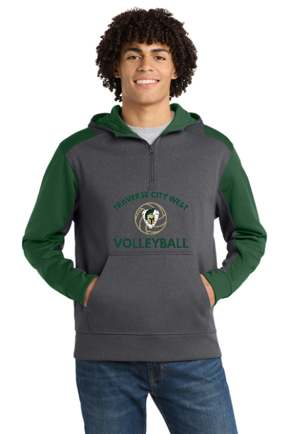 Sport-Tek Tech Fleece Colorblock 1/4 Zip Hooded Sweatshirt - Image 3