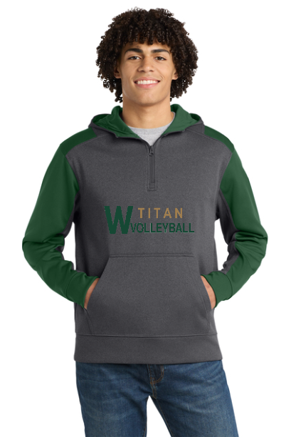 Sport-Tek Tech Fleece Colorblock 1/4 Zip Hooded Sweatshirt